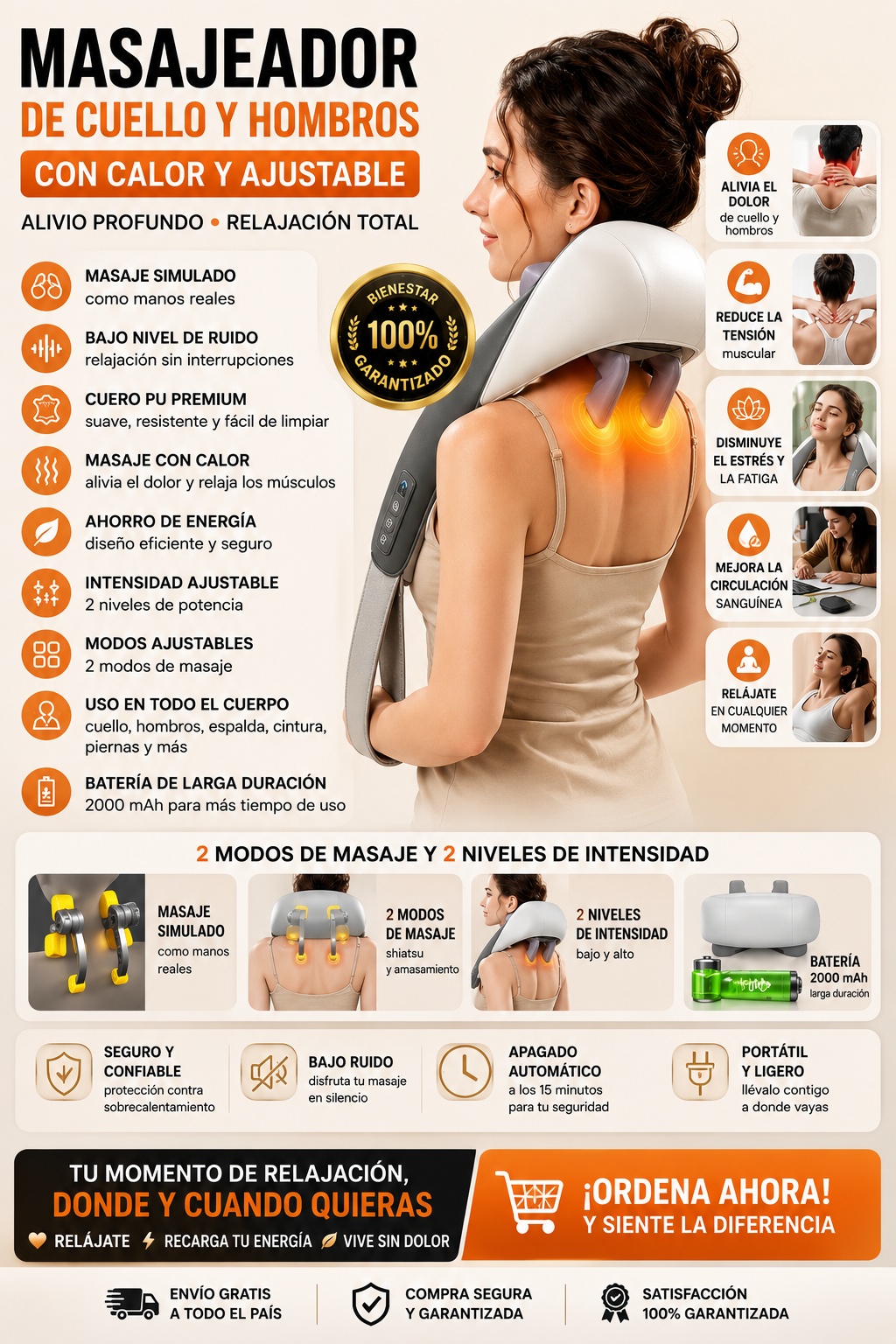 MASAJEADOR DE CUELLO AJUSTABLE