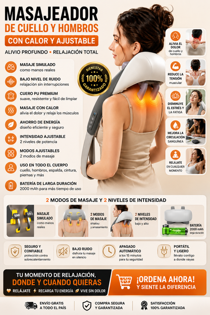 MASAJEADOR DE CUELLO AJUSTABLE