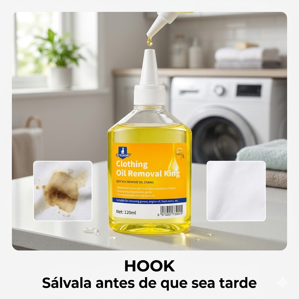 REMOVEDOR DE MANCHAS Y ACEITE PARA ROPA