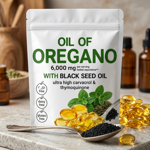 ACEITE DE ORÉGANO Y COMINO NEGRO 6000 MG (180 CÁPSULAS BLANDAS)